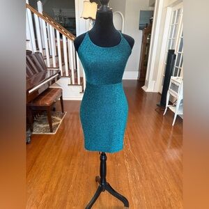 Elegant Teal Sleeveless Dress